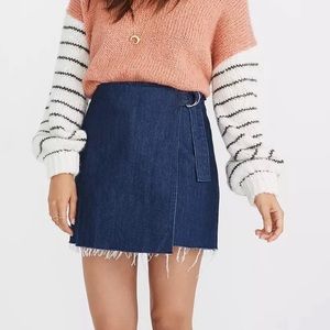 NWOT Madewell Wrap Denim Mini Skirt
